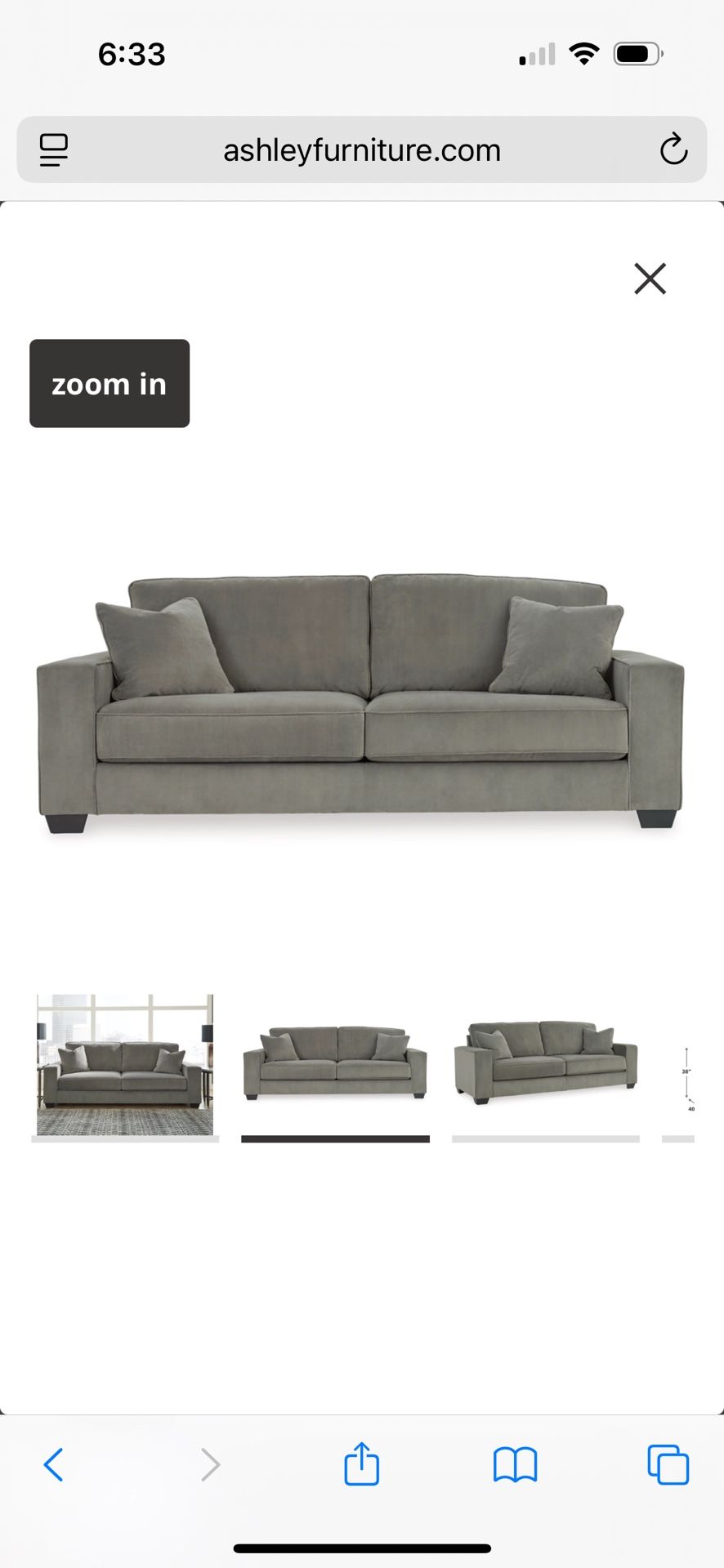 Ashley Furniture Gray Sofa