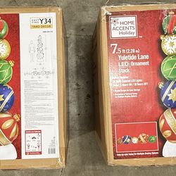 Home accents holiday 7.5 yuletide lane led ornament stack. Set of two.