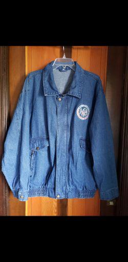 Vintage blue 100%cotton Jacket. size XXL. WWII VETERAN served America.