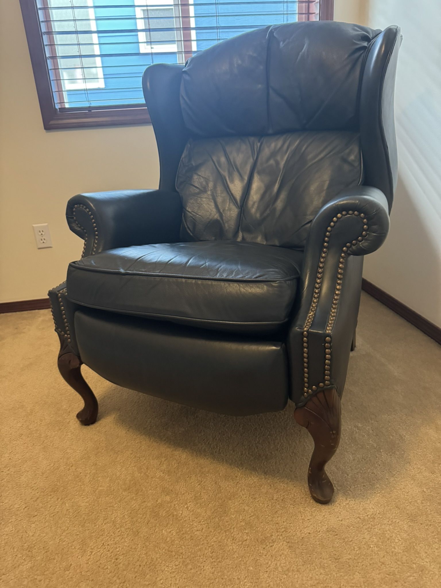 Drexel Heritage Leather Wingback Reclining Chair