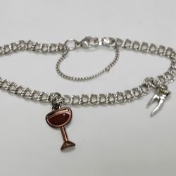 James Avery Light Double Curb Sterling Silver Charm Bracelet