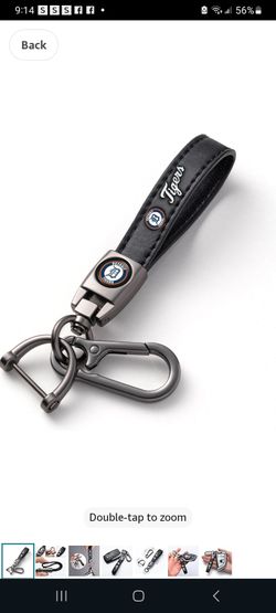 Tigers Car Keychain Keyring for Detroit Tigers Baseball Fans,Detroit Tigers Car Accessories Women/Men's Keychains for Cars,Leather Key Ring Lanyard Ca