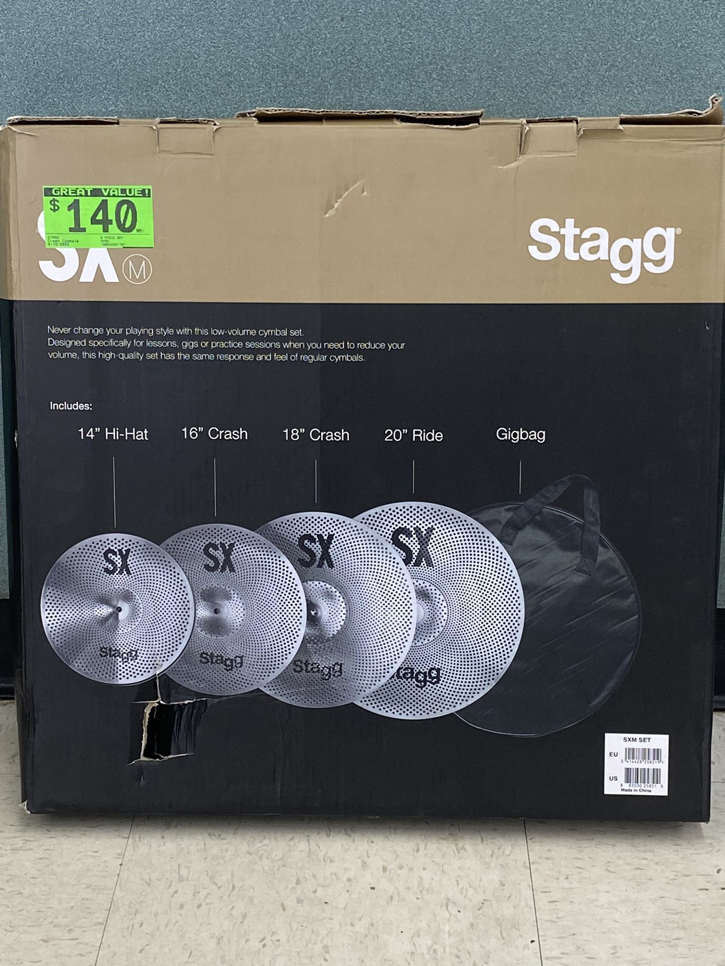 Stagg SXM 5 piece practice cymbal set