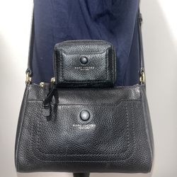 Marc Jacobs Empire City Top Zip Black Leather Crossbody SET