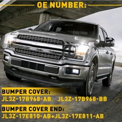 Fit For 2018-2020 Ford F150 Front Bumper Inserts Guards Pads End Caps Cover Trim