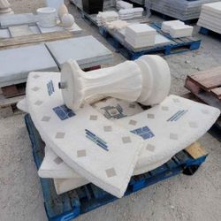 Concrete Mosaic Picnic Table with 3 Benches/ Outdoor Patio Furniture / Patio Set