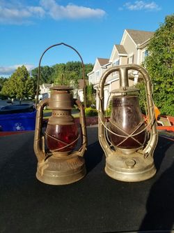 2 Antique Monarch Railroad Lanterns