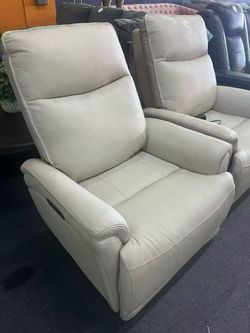 Sanders Leather Power Recliner with Power Headrest,$350