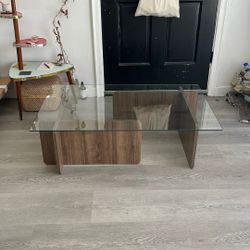 Glass top coffee table