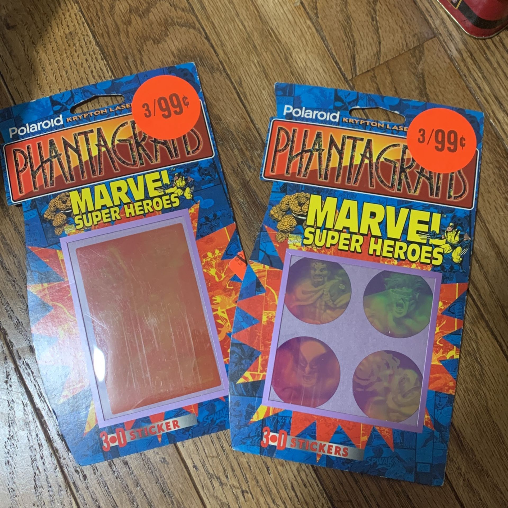 Marvel “PHANTAGRAMS” Wolverine and 4-pack Holographic Stickers