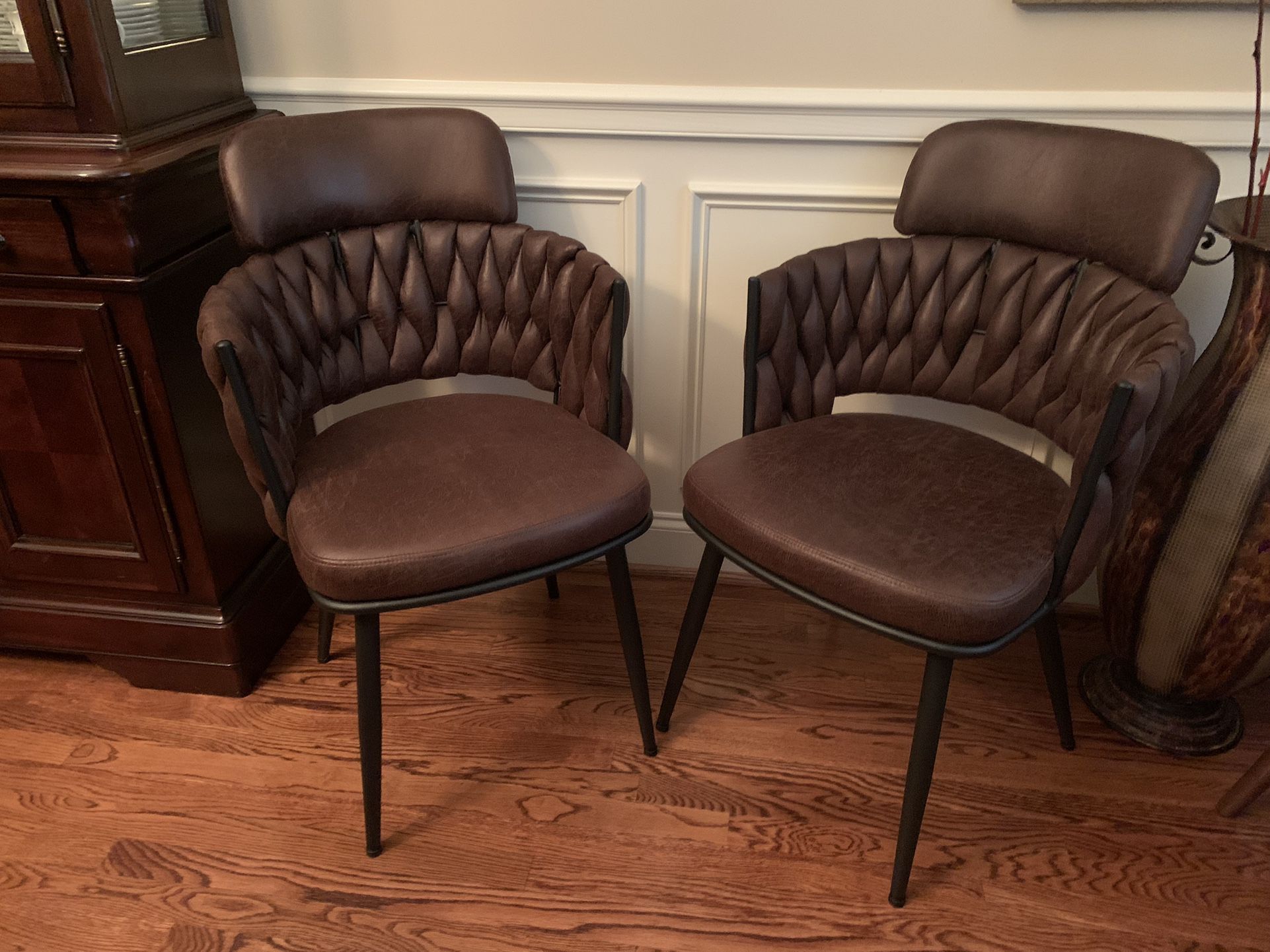 Dark Brown Upholstered Chairs