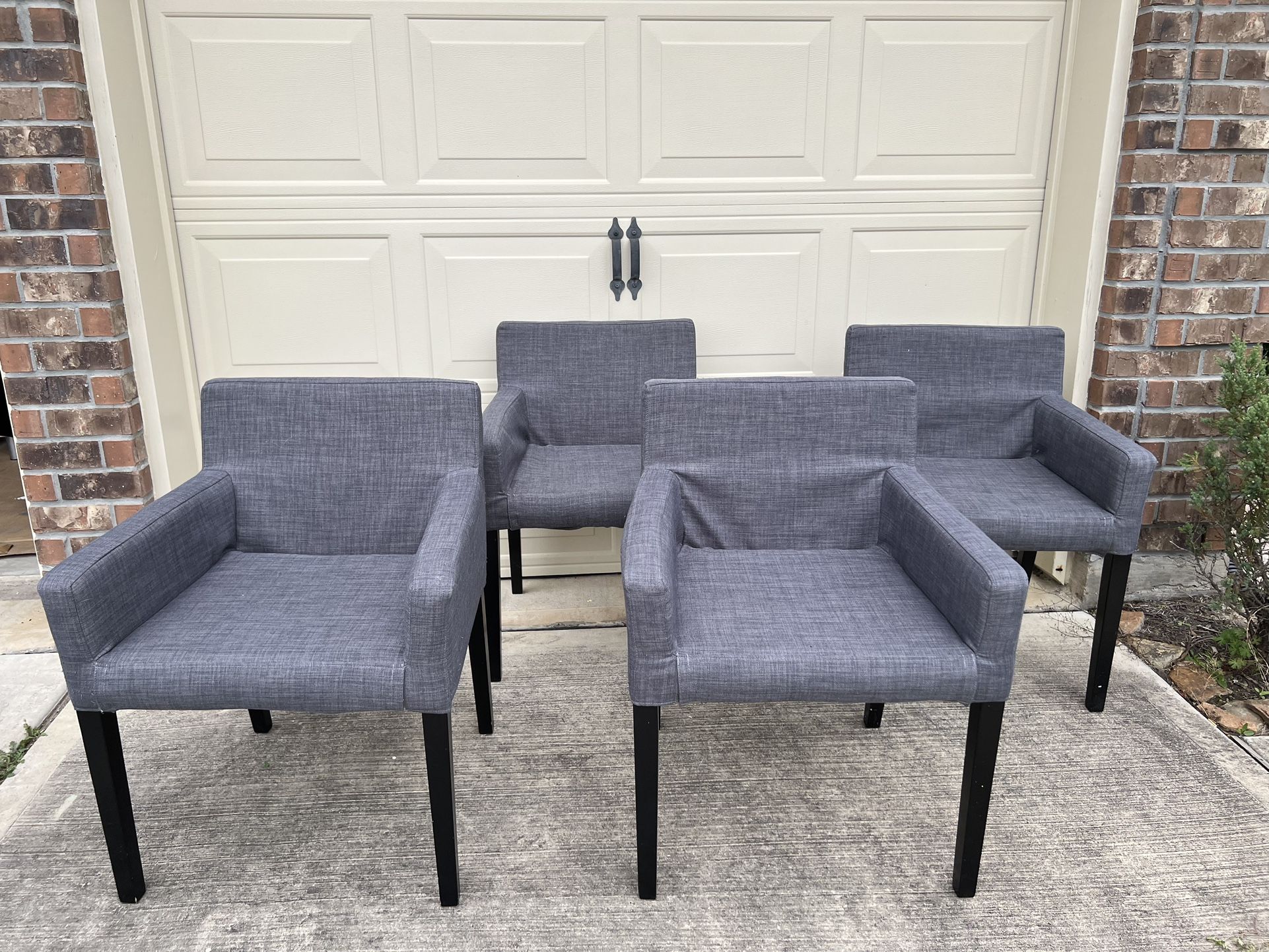 4 Dining Chairs, Grey Modern 