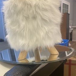 Fur Stool With Matching Rug 