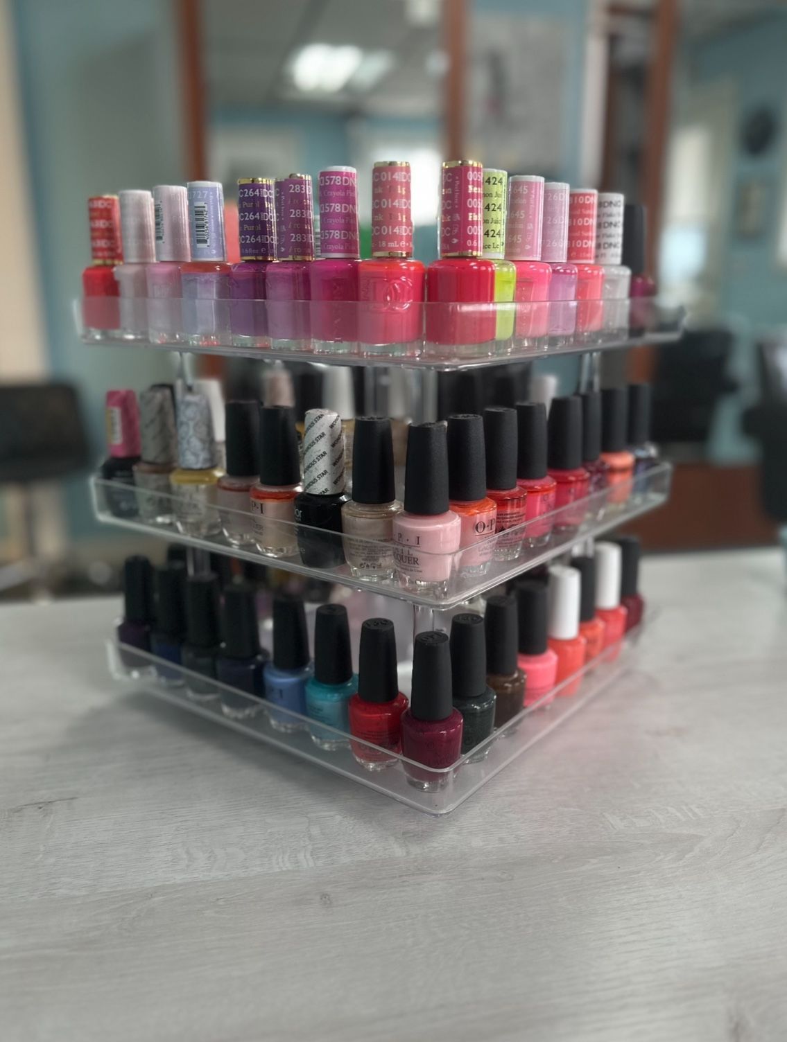 3 Tier Clear Nail Polish Rotating Display Rack