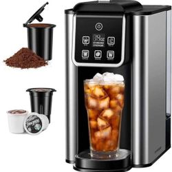 Single Serve Coffee Maker, Hot and Iced Coffee Machine for K Cup Pods & Ground Coffee
