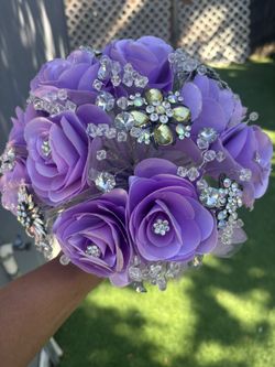 Quinceañera Purple Flower Bouquet