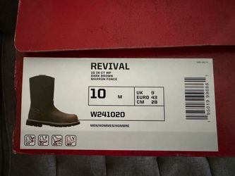 Wolverine - Size 10 Revival CT WP Dark Brown Boots