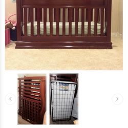 Baby/Toddler Crib Cherry Wood (Good Condition)