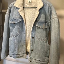 Blue Denim Jacket w/ White Fur