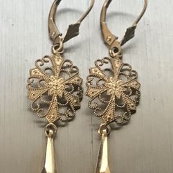 Portuguese Filigree Gold Earrings 