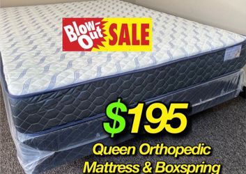 Queen Supreme Orthopedic Mattress And Boxspring