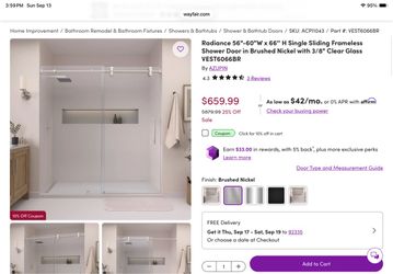 Shower door enclosure