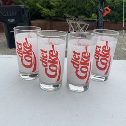 4 Coke Glasses 