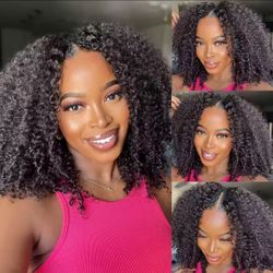 250% V Part Wig Human Hair No Leave Out Full Machine Made Afro Kinky Curly Human Hair Wigs For Women 100% Quality High Density