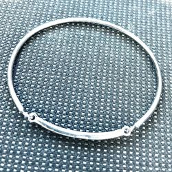 Silver Braclet  With Small Diamonds 