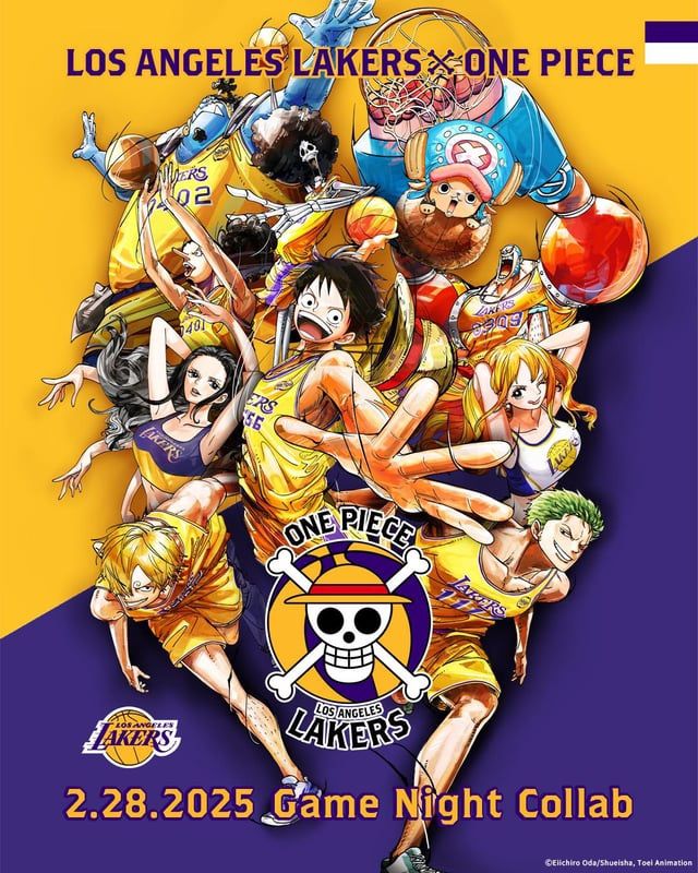 Los Angeles Lakers X One Piece Poster