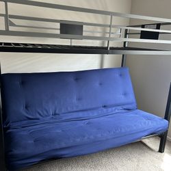 Metal Bunk Bed With Futon
