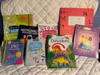 Lot of 8 Usborne Children’s Activity Books Stickers Drawing STEM Puzzles