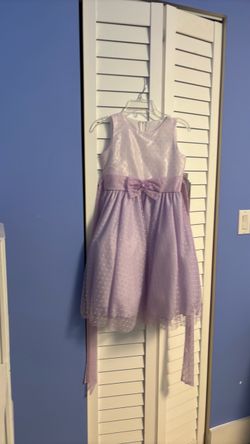 Girls Lavender Formal Dress with Bow