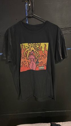 Graphic T-Shirt - Devil Woman / Burning Flame Graphic (Size L)