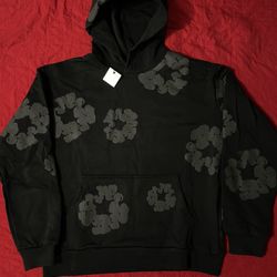 Denim Tears Charcoal On Black Hoodie Size L & M