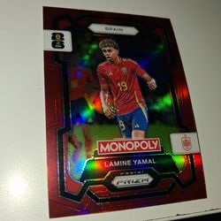 Lamine yamal red parallel monopoly panini prizm rare