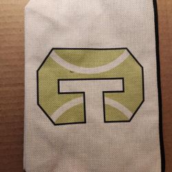 Tennis Themed Zippered Pouch