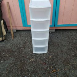 Plastic 5 drawer stand White