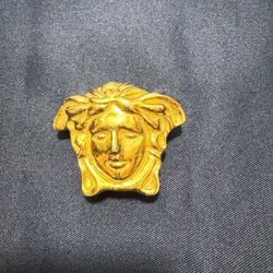 Versace Medusa Head Gold Tone Metal Slide Belt Buckle, Made in Italy, Men