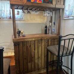 Home Bar With Stools 