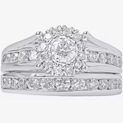 14K White Gold 2-Piece Set Ring For Sale!!!