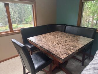 Dining Table Set with Corner Bench and Chairs