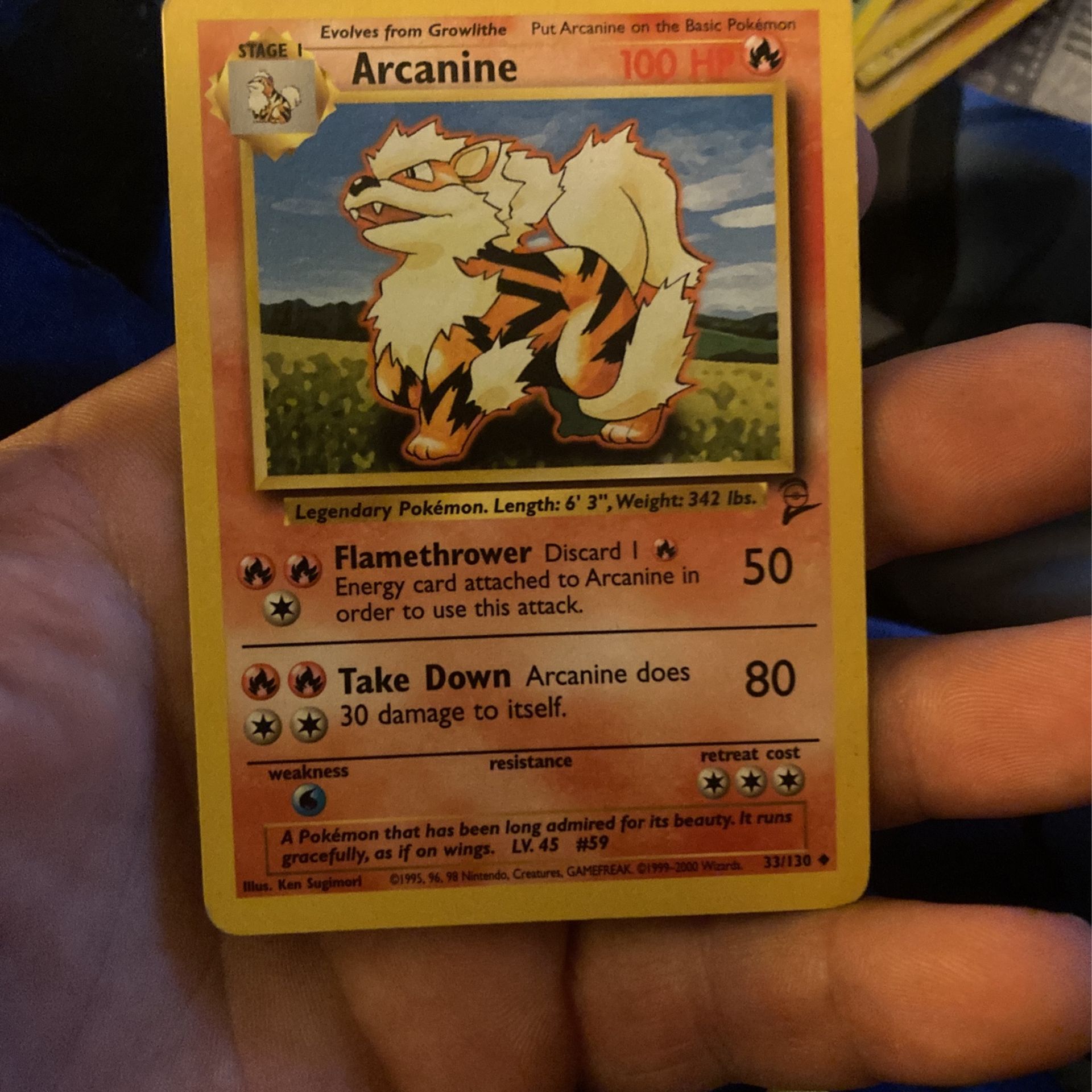 Arcanine Pokemon Card 100 HP