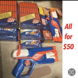 Nurf  2 Toys & 6 packs of refills $50 firm  pick up east Palmdale 