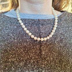 Beautiful Faux Custom Pearl Necklace 