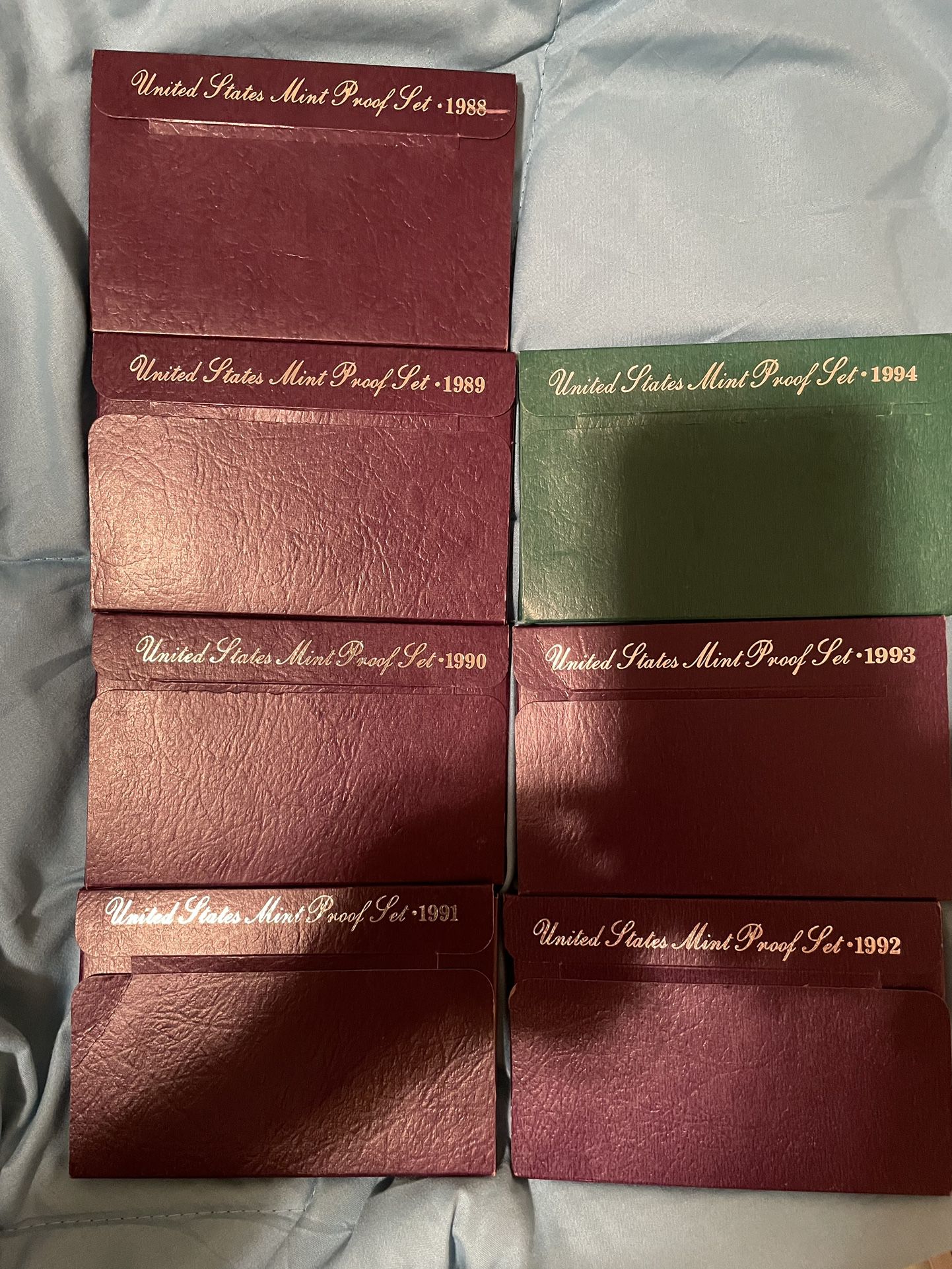 United States Mint Proof Set Years 1988 To 1994
