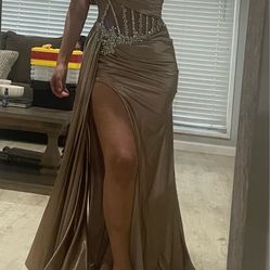 Mocha and silver dress