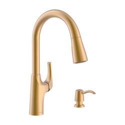Gerber  Pilsen 1H Pull-Down Kitchen Faucet w/ SnapBack Retraction 1.75gpm SpotArmor Brushed Gold
