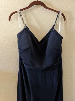 David’s Bridal Marine Blue Bridesmaid’s Dress Size 12 (altered)