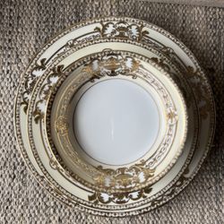 Vintage White And Gold China